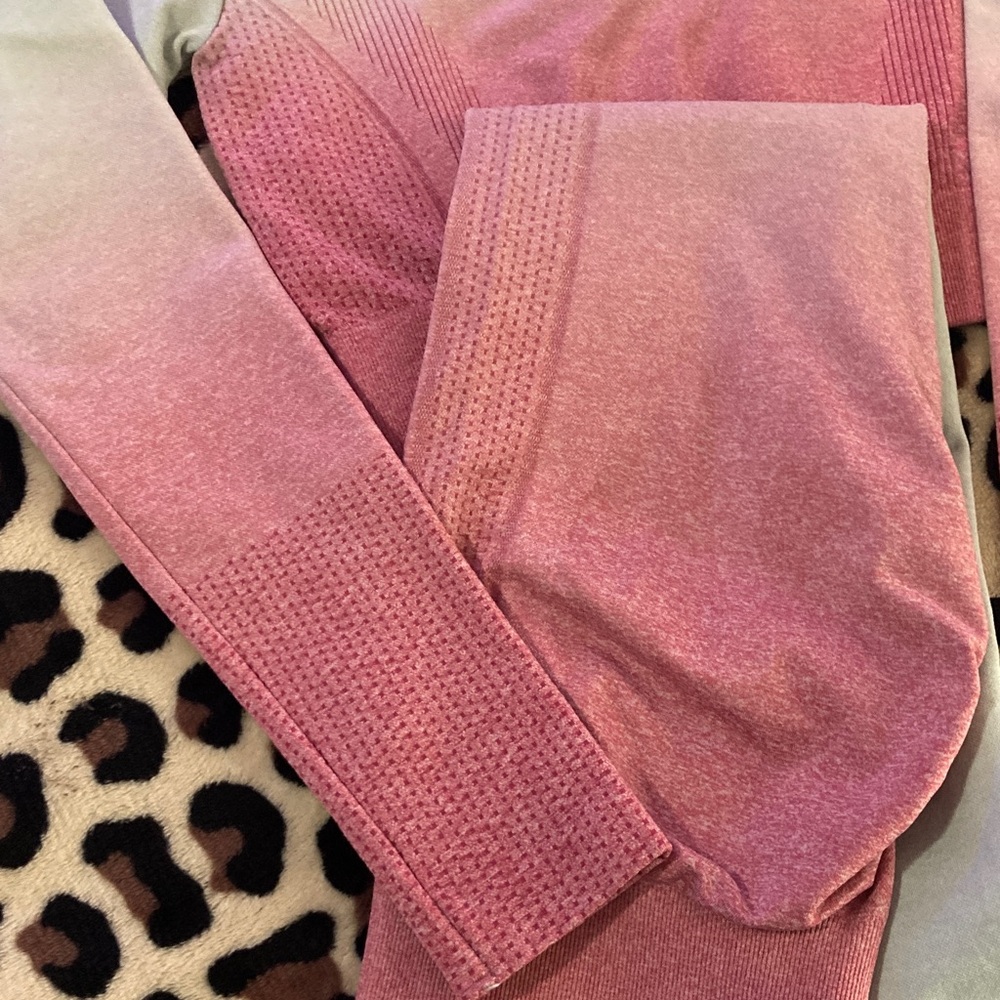 Pink and Cream Gradient Long Sleeve Top with matching leggings! - Picture 2 of 6